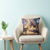 月明祈かりの中の女の子と星の光カスタムで クッション (椅子)