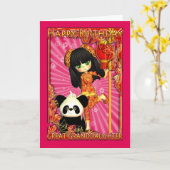 月明素晴らしかりの孫娘誕生日カード カード (黄色い花)