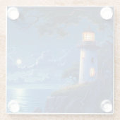 月明絵画かりの中のデジタルハウス ガラスコースター (裏面)