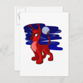 月明誇りを持ったかりの下の赤いジェラート ポストカード (正面/裏面)