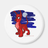 月明誇りを持ったかりの下の赤いジェラート マグネット (正面)