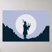 月明遊かりの下で人のバグパイプ ポスター (正面)