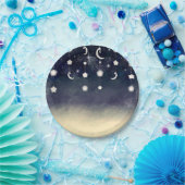 月星グロー天水色ベビーシャワー ペーパープレート (パーティー)