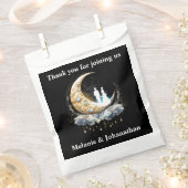 月星月夜空の天三日月のカップル フェイバーバッグ (クリップ留めされた状態)