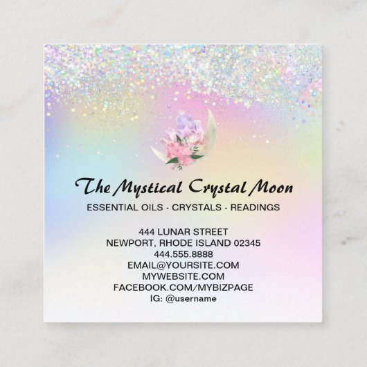 *~*月晶神秘的フローラグラデーショングリッター スクエア名刺 (裏面)