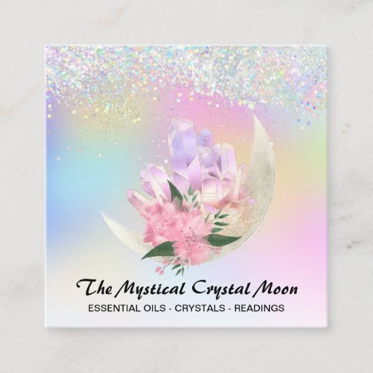 *~*月晶神秘的フローラグラデーショングリッター スクエア名刺 (正面)