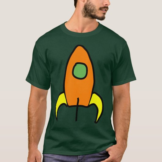 月暗いTへのロケット Tシャツ (正面)