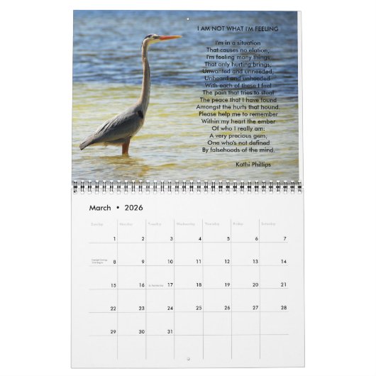 月暦の詩 カレンダー (3月 2026)