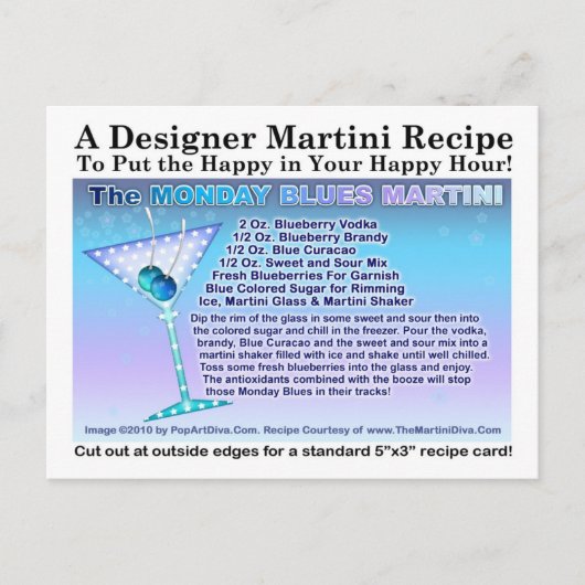 月曜ブルースマルティーニレシピはがき ポストカード (正面)
