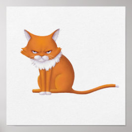 月曜モーニングキャット顔 ポスター