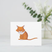 月曜モーニングキャット顔 ポストカード (スタンド正面)