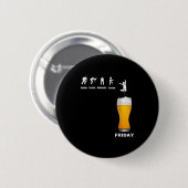 月曜日から金曜日までの楽しい男性週間 - ビール アルコール 缶バッジ (正面&裏面)