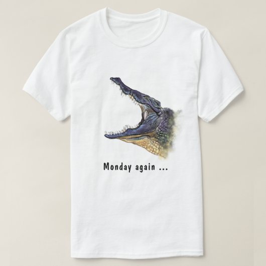 月曜日が再びあくびをするおもしろいTシャツ Tシャツ (デザイン正面)