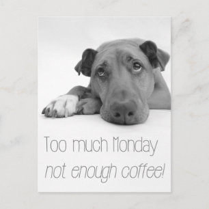 月曜日が多すぎる、コーヒーが足りない – Sleepy Dog ポストカード