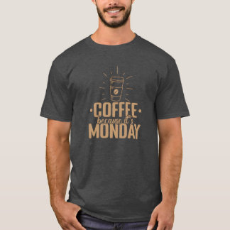 月曜日だからコーヒーを カフェイン一家 Tシャツ