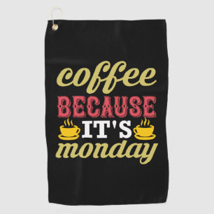 月曜日だからコーヒーアートコーヒー ゴルフタオル