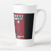 月曜日で彼の邪悪な双子の火曜日走だ!おもしろい カフェラテマグ (右)