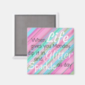 月曜日とグリッターおもしろい冷凍機マグネット マグネット (正面/裏面)