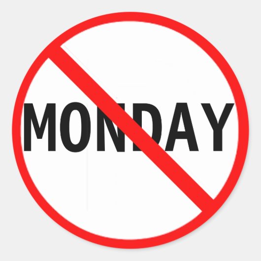 月曜日と一緒にダウン ラウンドシール (正面)