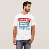 月曜日と火曜日のあとはカレンダーだってWTFと言う Tシャツ (正面フル)