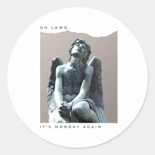 月曜日に再びブラックミームで作業文字 ラウンドシール (正面)