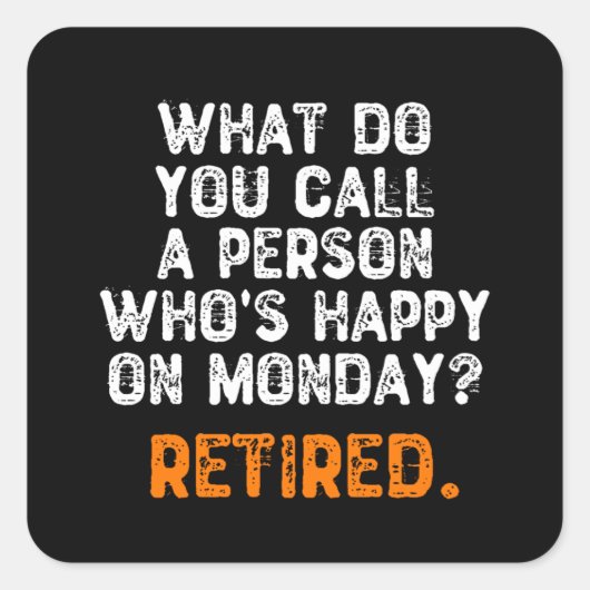 月曜日に幸せな人って何て呼ぶの? スクエアシール (正面)