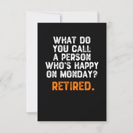 月曜日に幸せな人を何と呼びますか。 サンキューカード (正面)