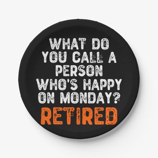 月曜日に幸せな人を何と呼びますか。 ペーパープレート (正面)