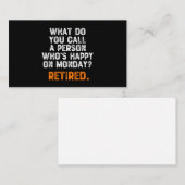 月曜日に幸せな人を何と呼びますか。 名刺 (正面/裏面)