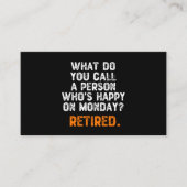 月曜日に幸せな人を何と呼びますか。 名刺 (正面)