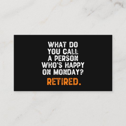 月曜日に幸せな人を何と呼びますか。 名刺 (正面)