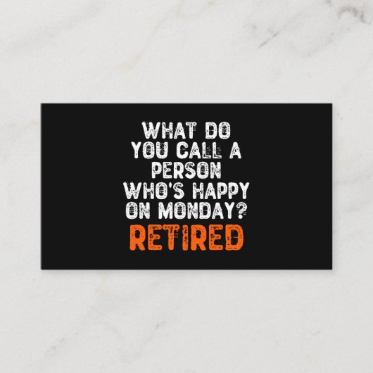 月曜日に幸せな人を何と呼びますか。 名刺 (正面)