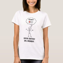 月曜日のソーシャルバッテリーTシャツ - 面白いミームTシャツ