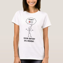 月曜日のソーシャルバッテリーTシャツ - 面白いミームTシャツ Tシャツ