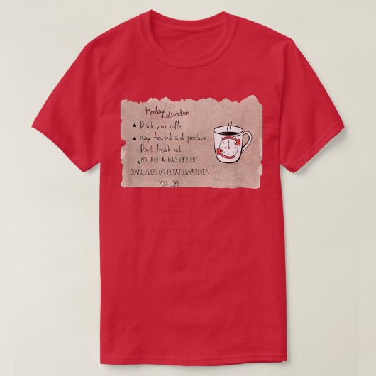 月曜日のモチベーション Tシャツ (デザイン正面)