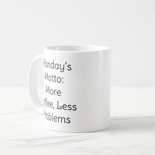 月曜日のモットコーヒーユーモアのマグカップ コーヒーマグカップ (正面左)