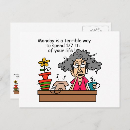 月曜日のユーモア ポストカード (正面/裏面)