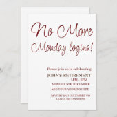 月曜日のログインなしおもしろい除詳細の追加 招待状 (正面/裏面)