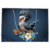 月曜日の不機嫌な鳥。 ラージペーパーバッグ (裏面)