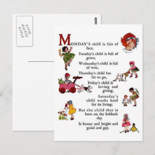 月曜日の子 ポストカード (正面/裏面)