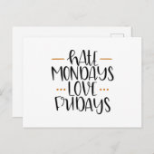 月曜日の愛の金曜日を憎む ポストカード (正面/裏面)