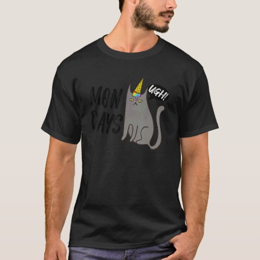 月曜日の憂鬱な猫 Tシャツ (正面)
