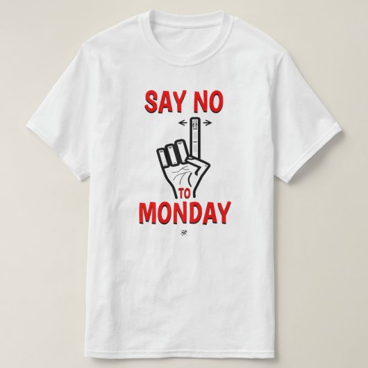 月曜日の憂鬱にさようなら - 月曜日ジョーク Tシャツ (デザイン正面)