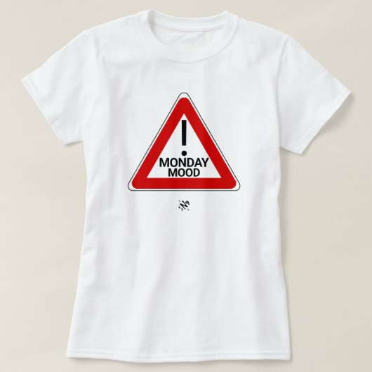月曜日の憂鬱警告 - 月曜日ジョーク Tシャツ (デザイン正面)