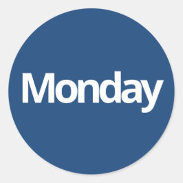 月曜日の日計画供給シンプルネイビーホワイト ラウンドシール