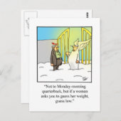 月曜日の朝のクォーターバックユーモアのはがき ポストカード (正面/裏面)