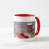 月曜日の朝のハート独身のバレンティンコーヒーマグ マグカップ (正面右)