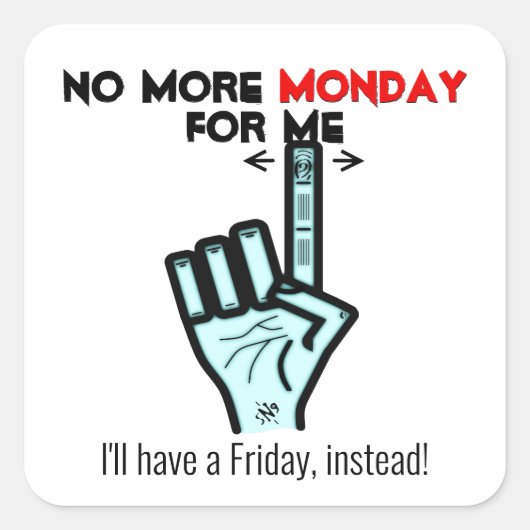月曜日の金曜日のジョーク スクエアシール (正面)