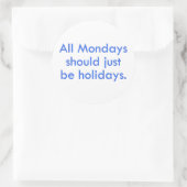 月曜日は休業(2) ラウンドシール (バッグ)