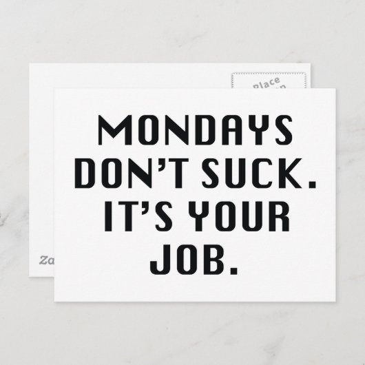 月曜日は吸ない。お前の仕事だ。 ポストカード (正面/裏面)